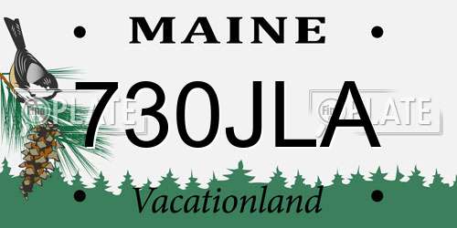 730JLA Maine License Plate