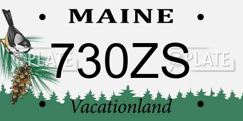 730ZS Maine License Plate