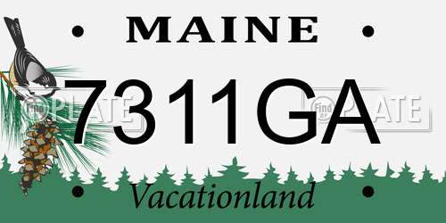 7311GA Maine License Plate