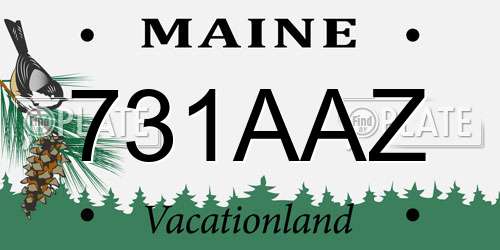731AAZ Maine License Plate