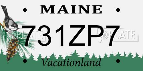 731ZP7 Maine License Plate