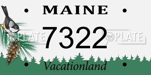 7322 Maine License Plate