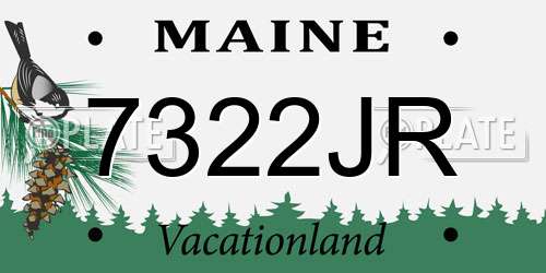 7322JR Maine License Plate