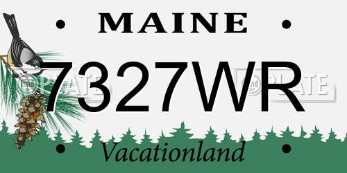 7327WR Maine License Plate