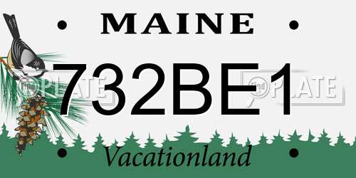732BE1 Maine License Plate