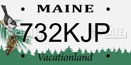 732KJP Maine License Plate