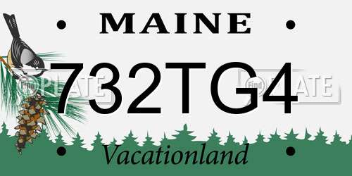 732TG4 Maine License Plate
