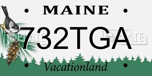 732TGA Maine License Plate