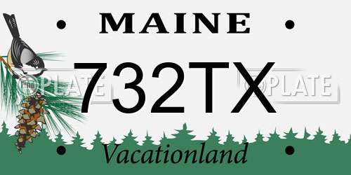 732TX Maine License Plate