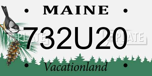 732U20 Maine License Plate