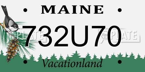 732U70 Maine License Plate