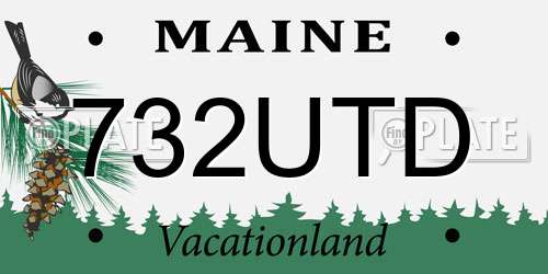 732UTD Maine License Plate