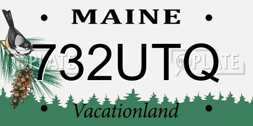 732UTQ Maine License Plate