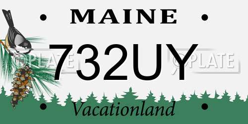 732UY Maine License Plate