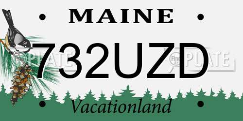 732UZD Maine License Plate