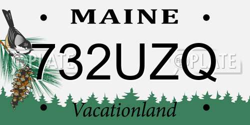 732UZQ Maine License Plate