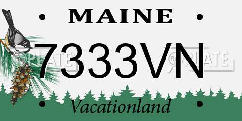 7333VN Maine License Plate