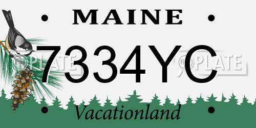 7334YC Maine License Plate