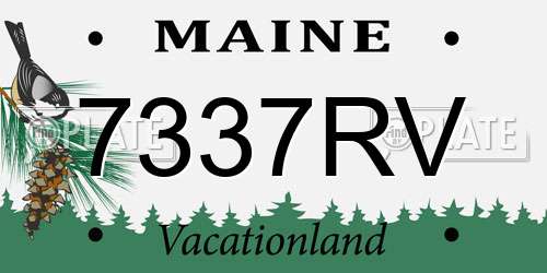 7337RV Maine License Plate