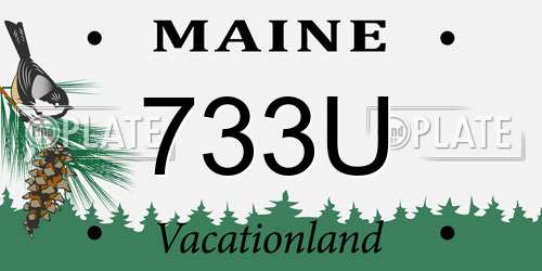 733U Maine License Plate