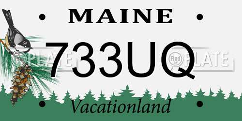 733UQ Maine License Plate