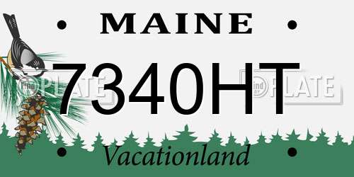 7340HT Maine License Plate