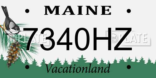 7340HZ Maine License Plate