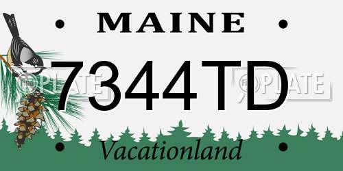 7344TD Maine License Plate