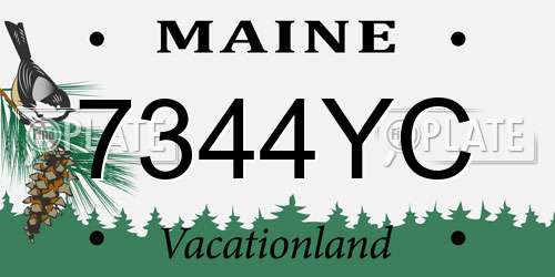 7344YC Maine License Plate
