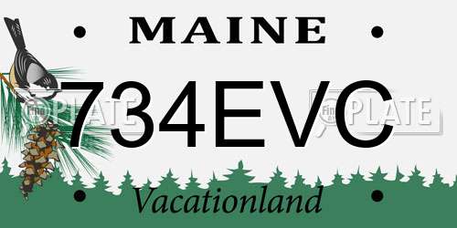 734EVC Maine License Plate