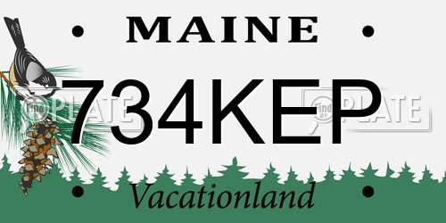 734KEP Maine License Plate