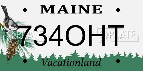 734OHT Maine License Plate