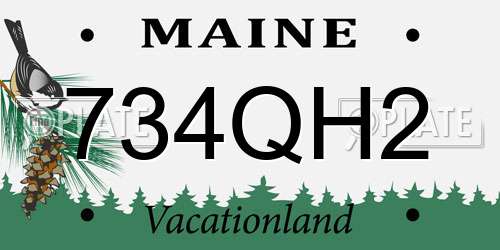 734QH2 Maine License Plate