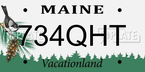 734QHT Maine License Plate