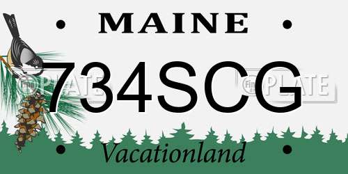 734SCG Maine License Plate