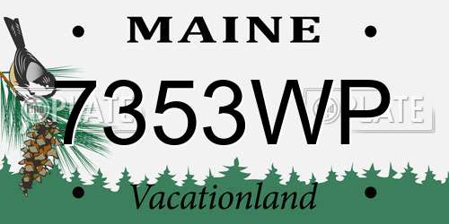 7353WP Maine License Plate