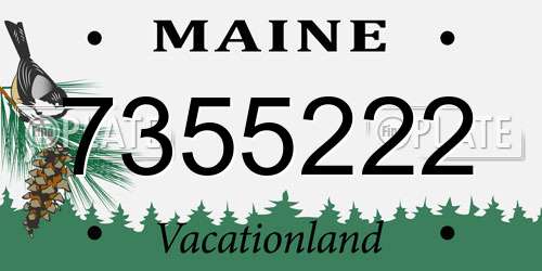 7355222 Maine License Plate