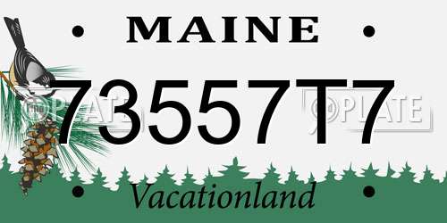 73557T7 Maine License Plate