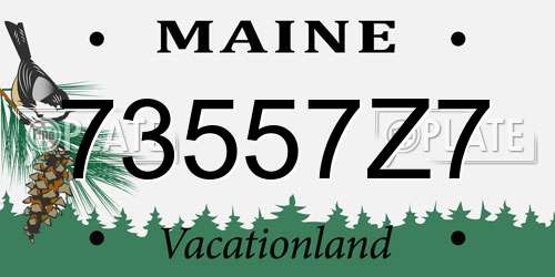 73557Z7 Maine License Plate