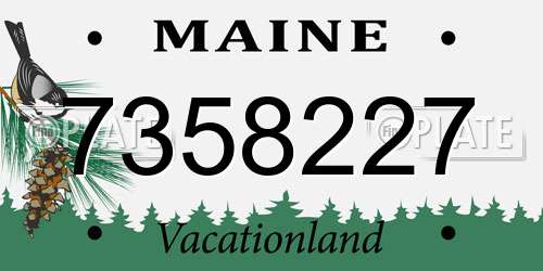 7358227 Maine License Plate