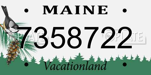 7358722 Maine License Plate