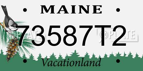 73587T2 Maine License Plate
