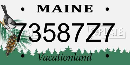 73587Z7 Maine License Plate
