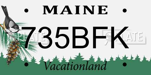 735BFK Maine License Plate
