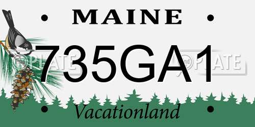 735GA1 Maine License Plate