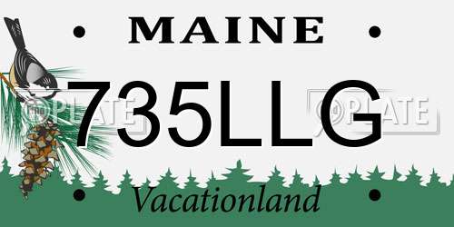 735LLG Maine License Plate