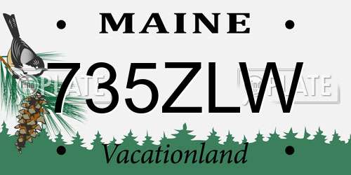 735ZLW Maine License Plate