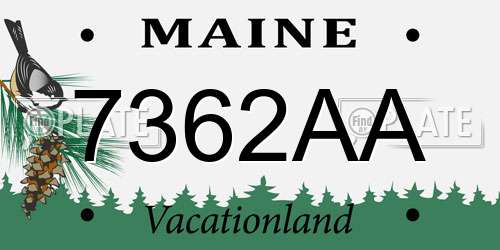 7362AA Maine License Plate