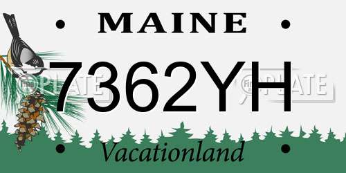 7362YH Maine License Plate