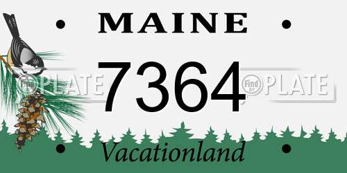 7364 Maine License Plate